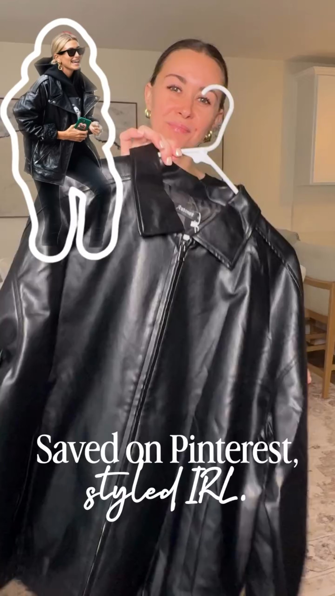 Saved on Pinterest. Styled in real life. 🤎

This week’s inspo: oversized leather jacket moment I saw on Hailey Bieber and immediately screenshotted.

Here’s your reminder that you don’t need a stylist or a celeb budget to recreate that cool-girl vibe 

Comment “Link” & I’ll send the shopping details to your inbox! 💌