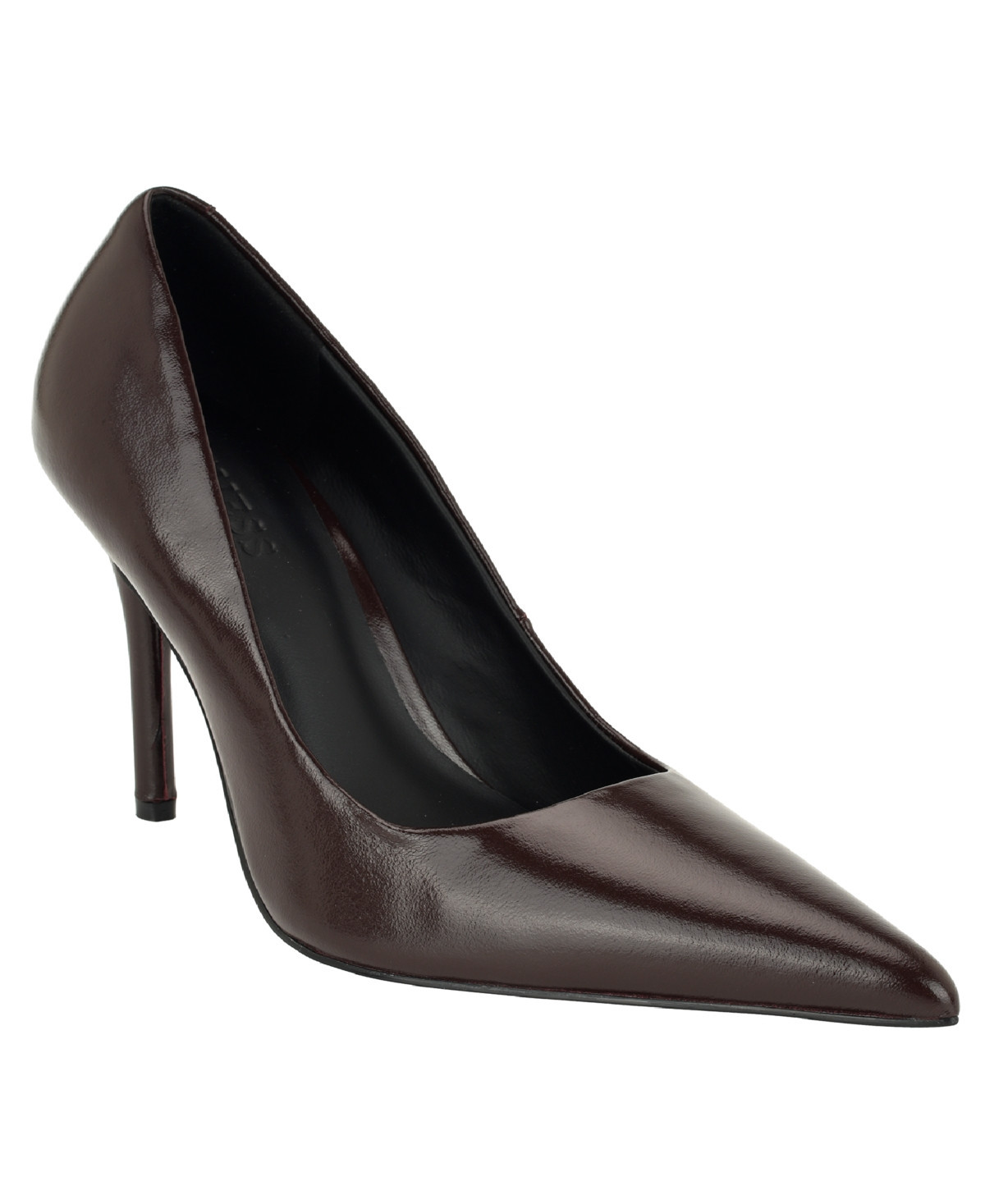 Guess Women's Naprini Leather Pointed Toe High Stiletto Pumps - Mystic Merlot Leather | Macy's