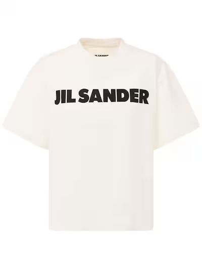 T-shirt in jersey di cotone con logo - Jil Sander - Donna | Luisaviaroma | Luisaviaroma