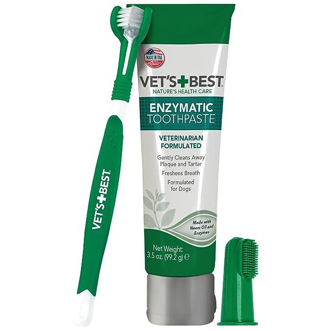 Vet's Best Dog Toothbrush & Enzymatic Toothpaste Kit - Dog Teeth Cleaning - Made with Natural Ing... | Amazon (US)