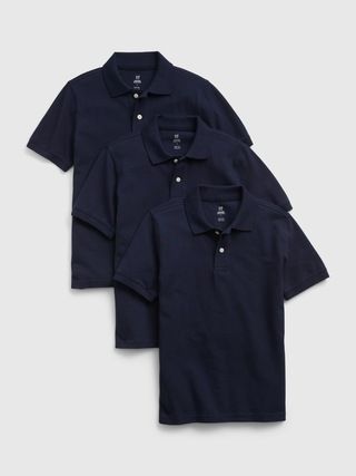 Kids 100% Organic Cotton Uniform Polo Shirt (3-Pack) | Gap (CA)