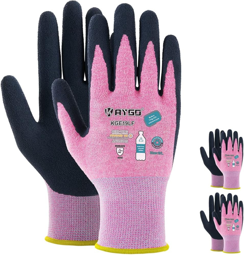 KAYGO Work Gloves for Women, Eco Friendly Safety Work Gloves with Breathable Rubber Coated, KGE19... | Amazon (US)