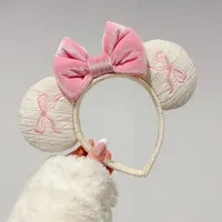 Coquette Cardigan Mouse Ears With Wide Pink Bows | Cardigan Ears With Pink Velvet Bow Headband | ... | Etsy (US)