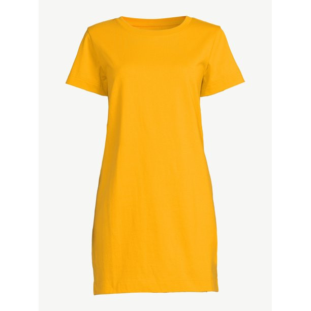 Free Assembly Women's Mini T-Shirt Dress with Short Sleeves - Walmart.com | Walmart (US)