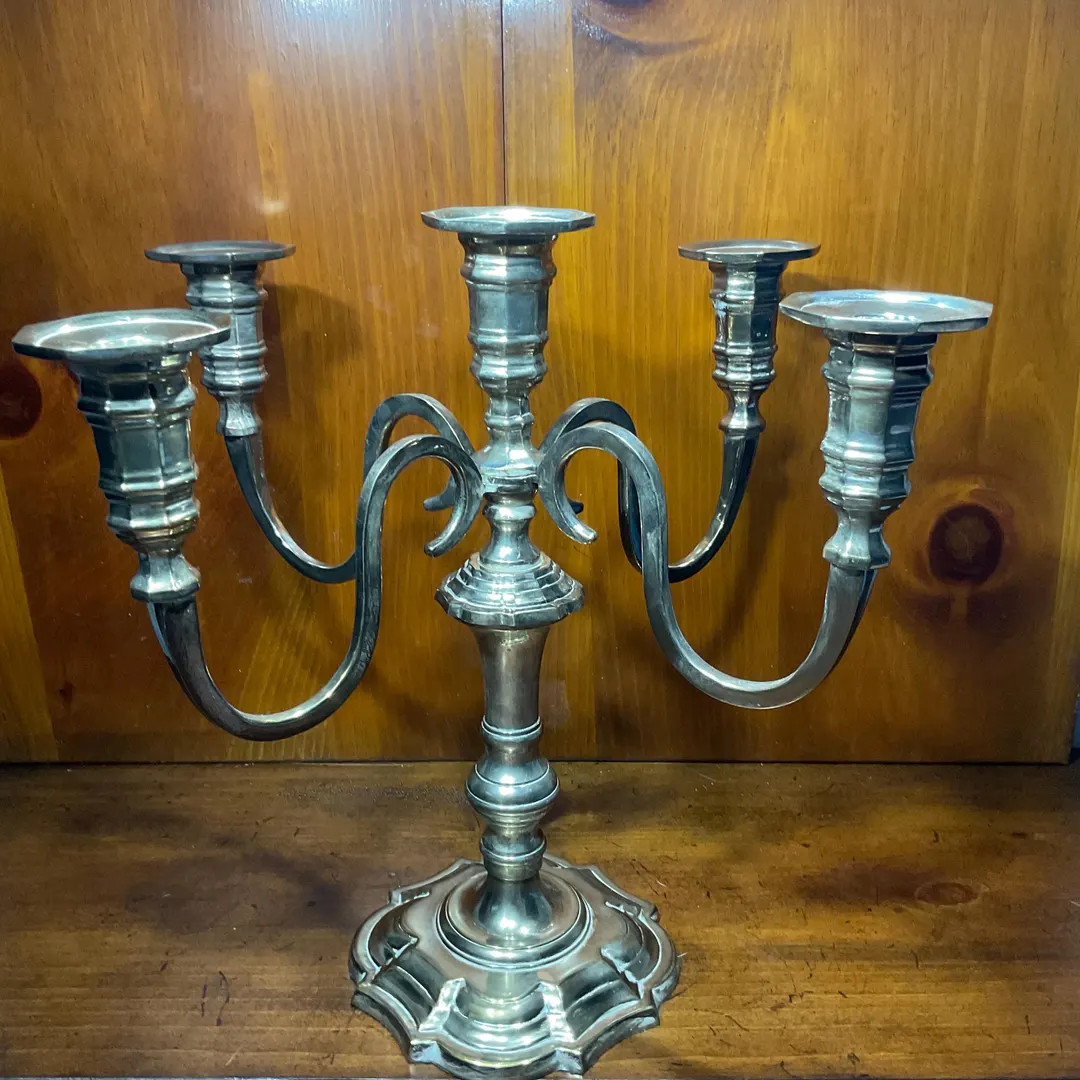 Vintage Silver Plated Candleabra - 5 Arm Candle Holder - Elegant Home Decor Centerpiece - Etsy | Etsy (US)