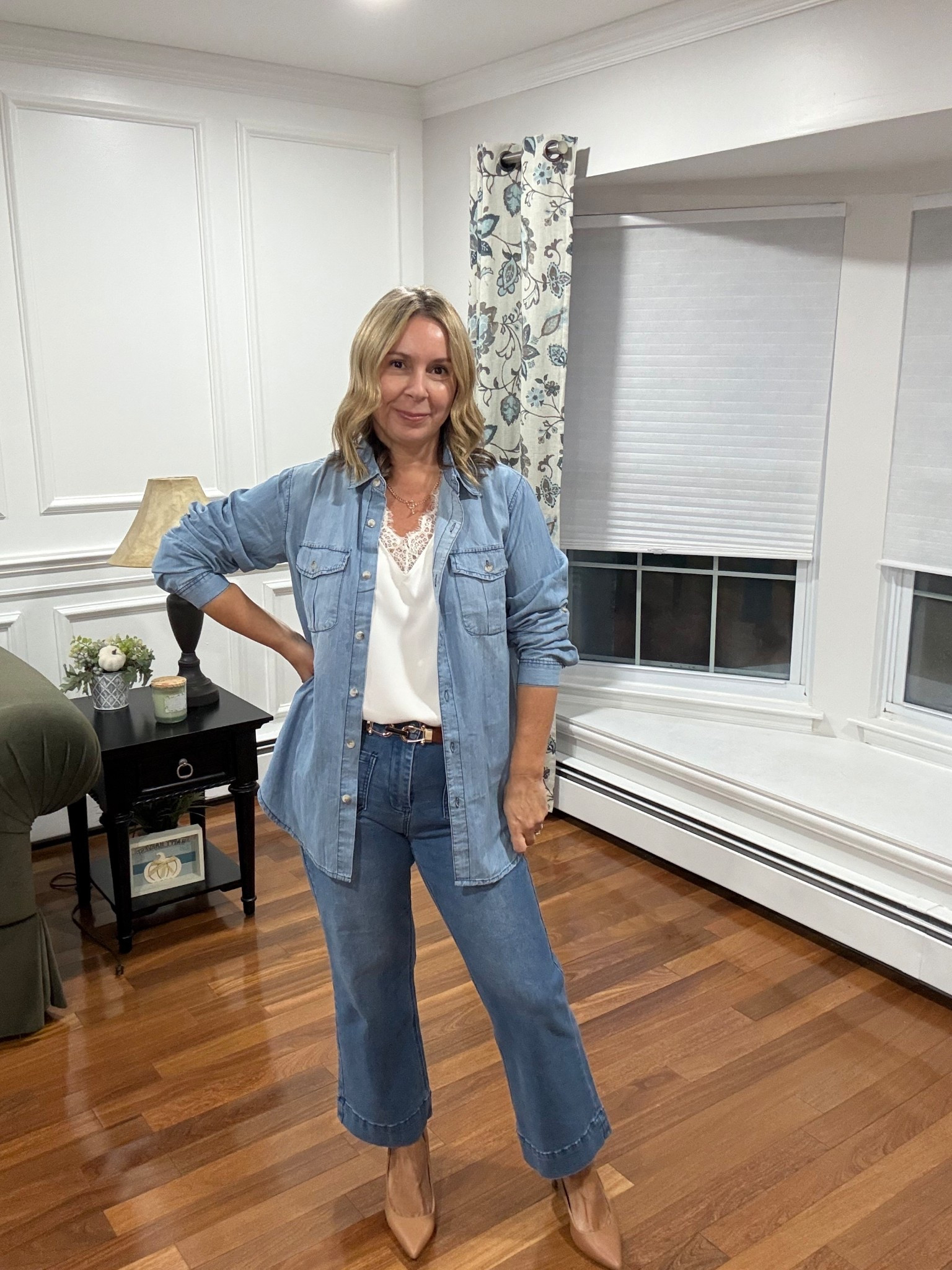 Spring outfits 2026 i’m wearing a medium and the jeans and denim button down

#LTKPetite #LTKootd #LTKOver40