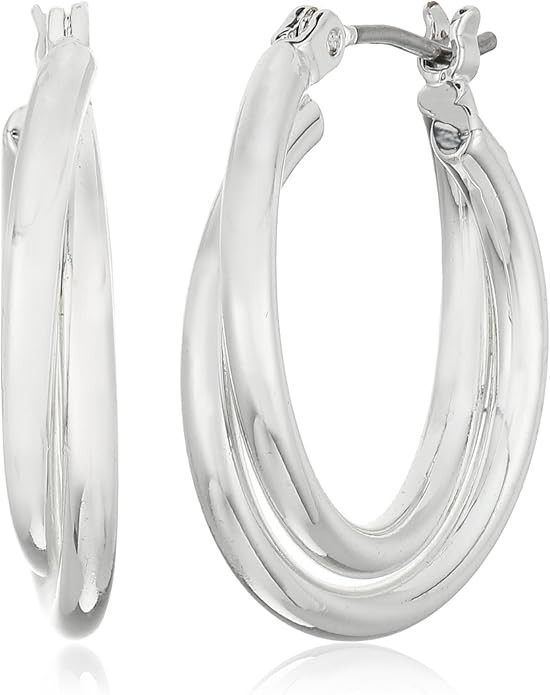 NINE WEST Women's Infinite Shine Twisted Hoop Earrings | Amazon (US)