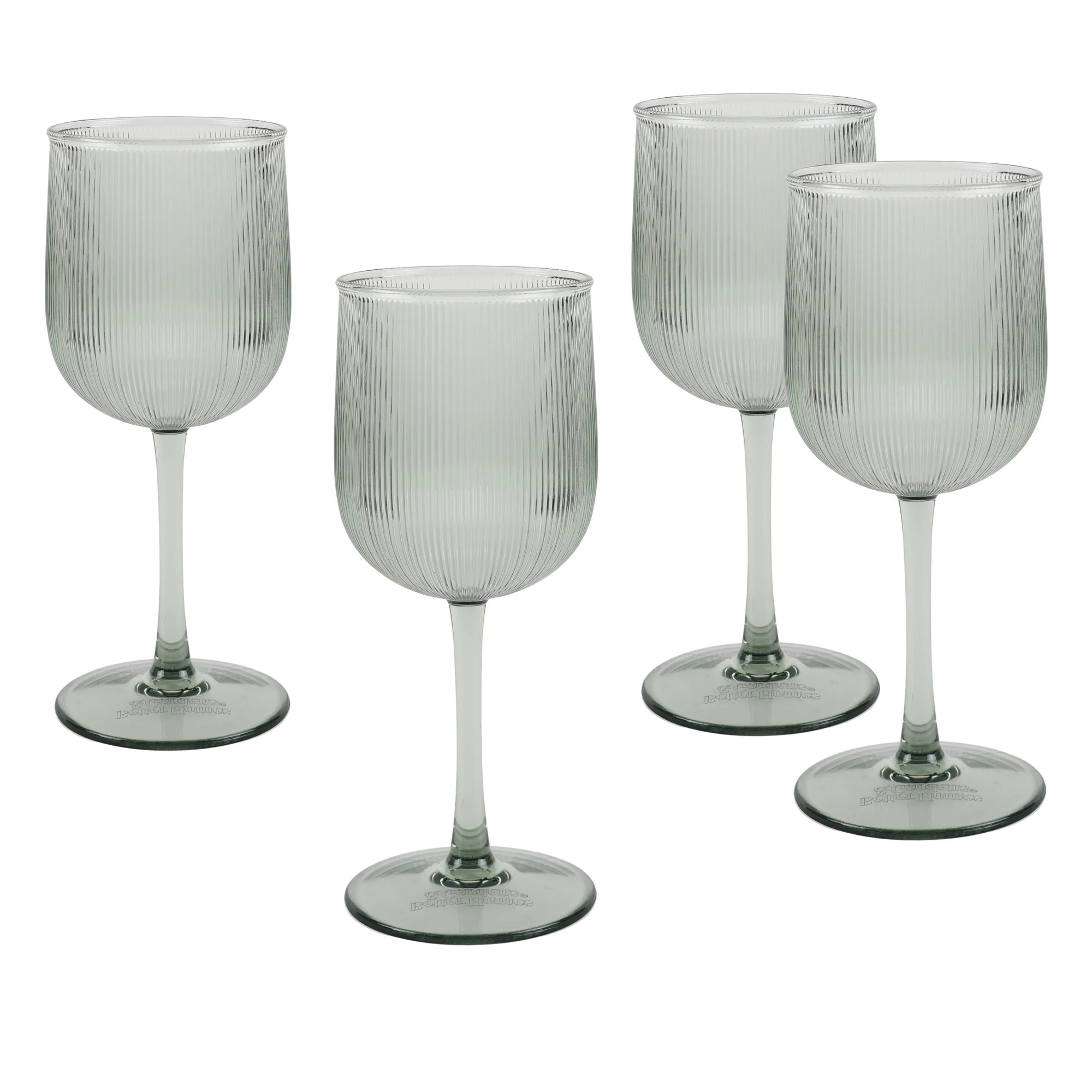 Better Homes & Gardens 4-Piece Green Ribbed Tritan Wine Glass Set | Walmart (US)
