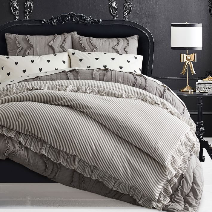Emily & Meritt Ruffle Stripe Duvet Cover | Pottery Barn Teen