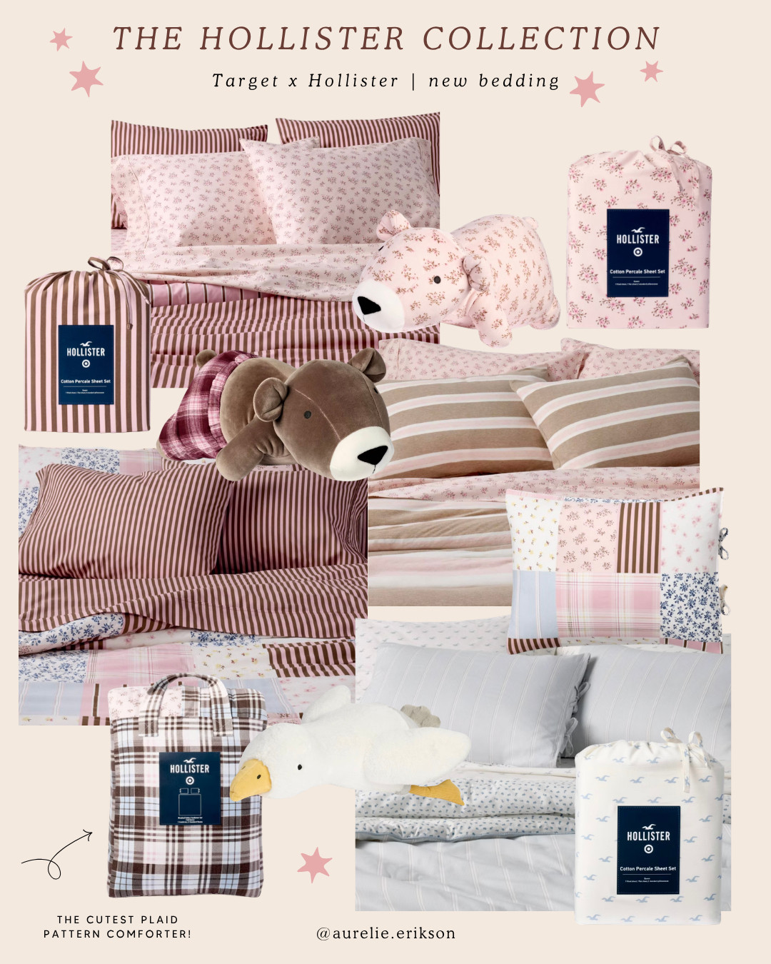 The new Hollister bedding collection at Target is everything 🤍✨ Soft, cozy, and effortlessly cute with laid-back coastal vibes that make your room feel like a dream. From comfy comforters to adorable pillows and bedding essentials, these pieces are perfect for a dorm refresh or bedroom makeover. Linking my favorites before they sell out! 🛏️🌸 #LTKHome #TargetFinds #HollisterHome #DormDecor #BedroomInspo #CozyHome 

 #LTKSeasonal #LTKHome #LTKKids