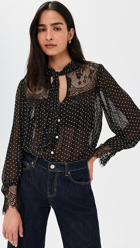 Melody Polka-Dot Long Sleeve Top | Shopbop