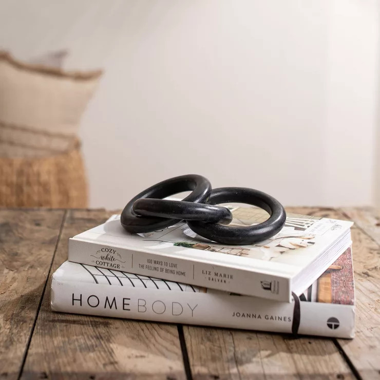 Three Link Decorative Chain Black Marble - Foreside Home & Garden | Target