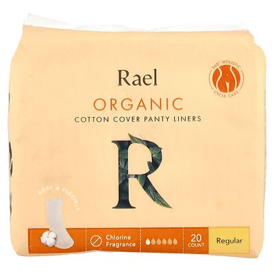 Rael, Organic Cotton Cover Panty Liners, Regular, 20 Count | iHerb