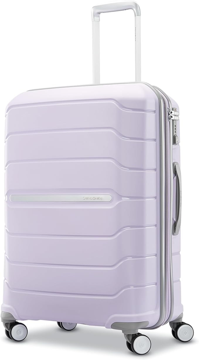 Samsonite Freeform Hardside Expandable with Double Spinner Wheels, Lilac, Checked-Medium 24-Inch | Amazon (US)