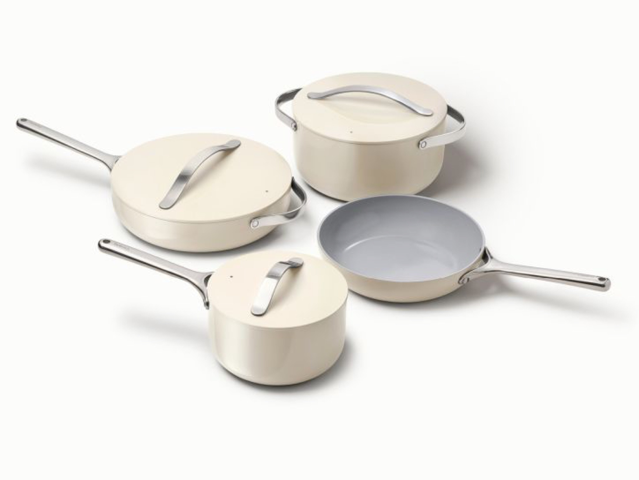 We’ve had these for 9 months and are even more in love with them now! They’re non-toxic, non-stick, and quite literally, the most beautiful pots and pans you can buy! 

#caraway #carawayhome #potsandpans #kitchen #cookware #bakeware #aesthetickitchen #kitchendecor 