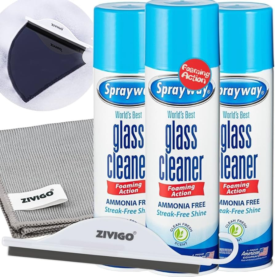 Sprayaway Glass Cleaner, Foam Action, 19 Fl Oz, (3 Pack) - With 1 Microfiber Lint-Free Cleaning C... | Amazon (US)