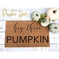 Hey There Pumpkin Doormat  Fall Doormat  Fall Entryway Mat | Etsy (US)