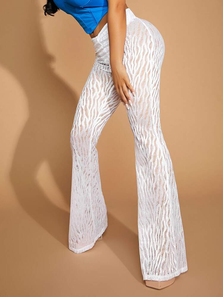 SHEIN SXY High Waist Flare Leg Pants Without Panty | SHEIN