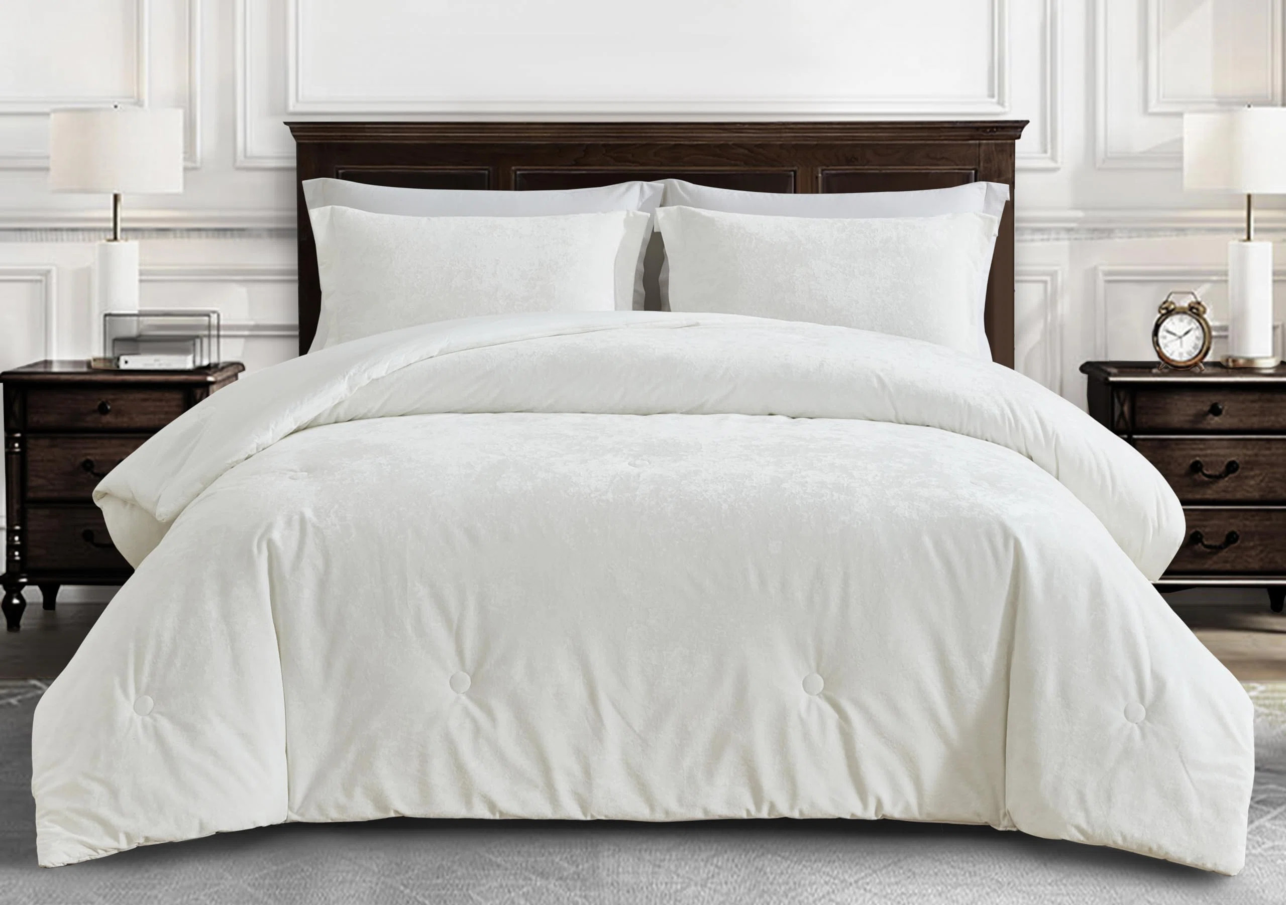 Lux Distressed Velvet Reversible Comforter Set | Wayfair North America