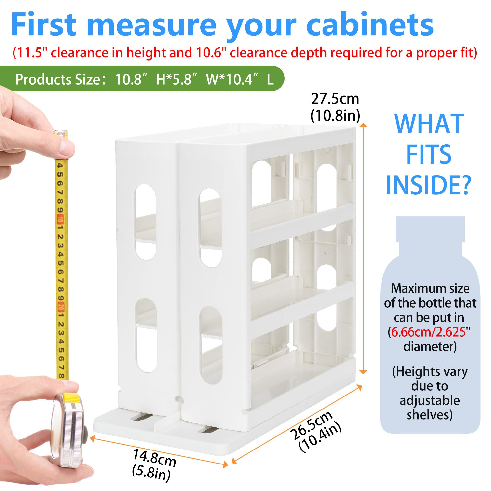 Medicine Organizer 2 Three-Decker Shelves Cabinet Storage Rack Organizer for Holding Vitamins, Su... | Amazon (US)