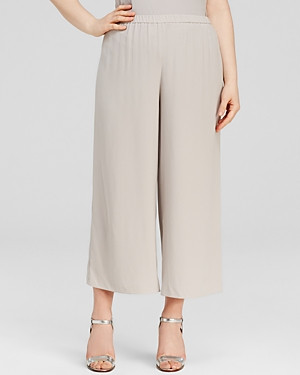 Eileen Fisher Plus Silk Cropped Wide Leg Pants | Bloomingdale's (US)