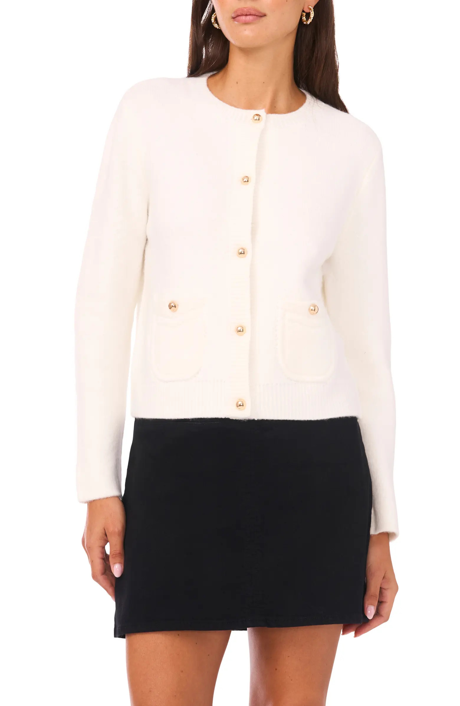 Long Sleeve Cardigan with Patch Pockets | Nordstrom