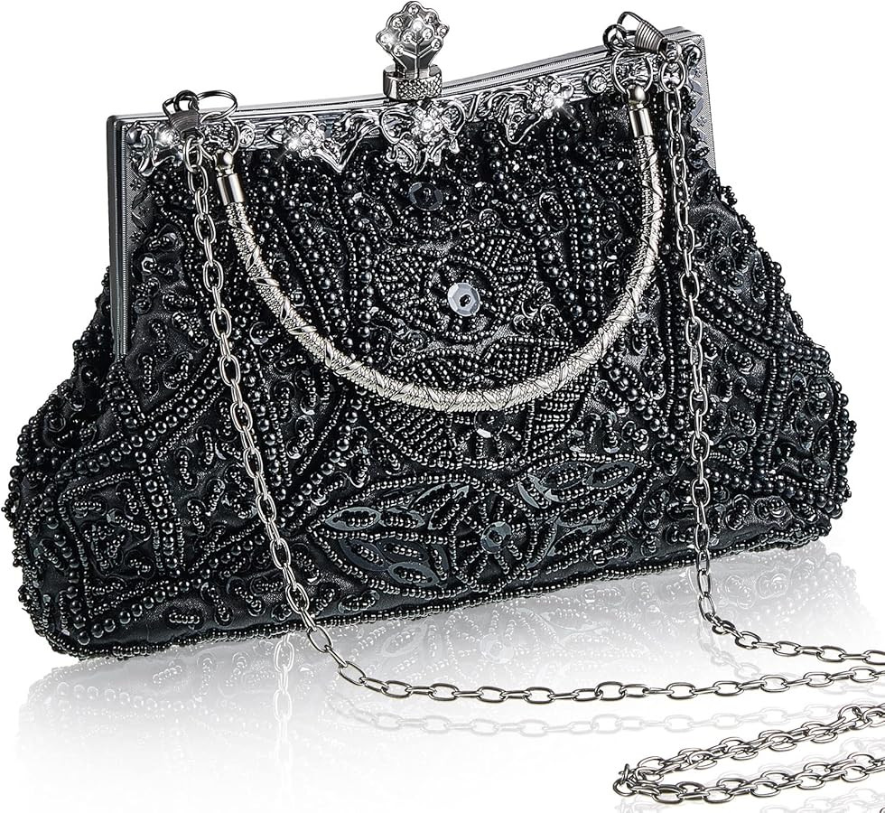 Amylove 1920s Vintage Beaded Clutch Evening Bags for Women Bride Wedding Guests Gift Purse Gradua... | Amazon (US)