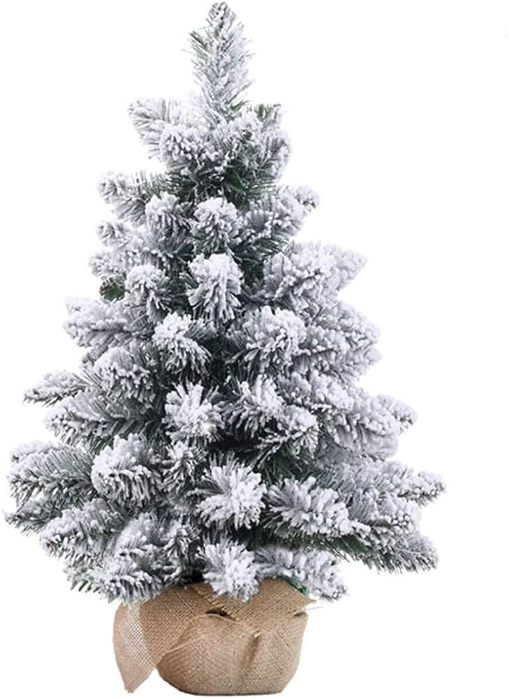 HY-MS 19.6-Inch Artificial Mini Christmas Tree, Tabletop Mini Snow Flocked Christmas Tree, Little... | Amazon (CA)