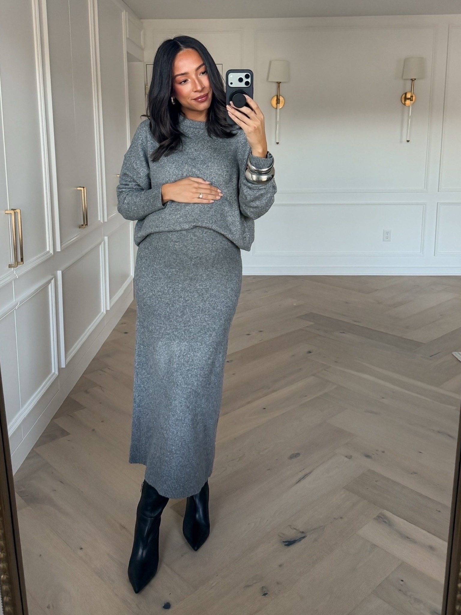 Express is 25% OFF!! I love this matching set! It is perfect for date night and can be worn to the office. Wearing size M grey sweater (fits oversized) and size S maxi skirt 

Workwear 
Office outfit 
Work outfit 
Fall outfit
Fall fashion 
Matching set 
Sweater set


#LTKBump #LTKHoliday #LTKStyleTip