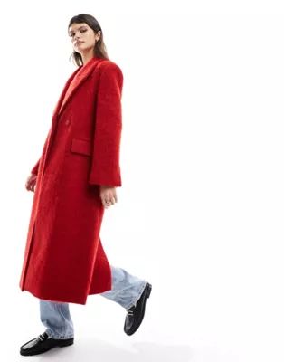 Mango premium wool coat in red | ASOS (Global)
