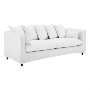 Modway Avalon Modern Wood and Fabric Slipcover Sofa in White | Homesquare