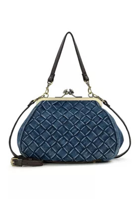 Patricia Nash Tabby Frame Bag in Washed Woven Denim | Belk