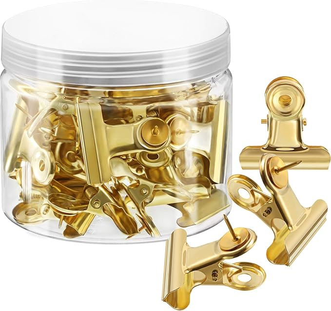 Outus 30 Pieces Push Pins Clips Thumb Tacks with Clips Cork Board Tacks for School Artworks Proje... | Amazon (US)