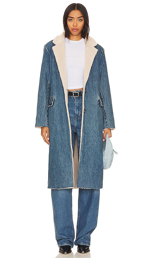 Reversible Sherpa Dimes Coat in Classic Blue | Revolve Clothing (Global)