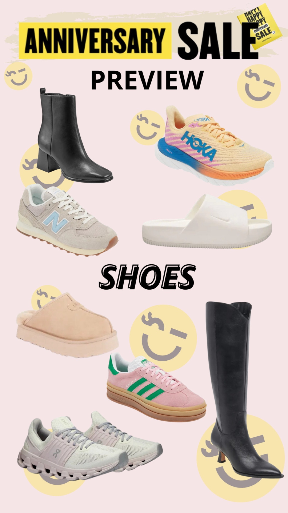 Nordstrom Anniversary Sale Preview! You can save all of these to your wishlist now so you are ready to checkout when the time comes as items do sell out fast! 

women’s shoes, hokas, hoka tennis shoe, adidas, adidas gazelles, women’s on clouds, knee high boots, tall black boots, black ankle boots, nike slide, new balance sneaker, ugg slipper, dolce vita, nordstrom anniversary sale 

#LTKSaleAlert #LTKShoeCrush #LTKxNSale