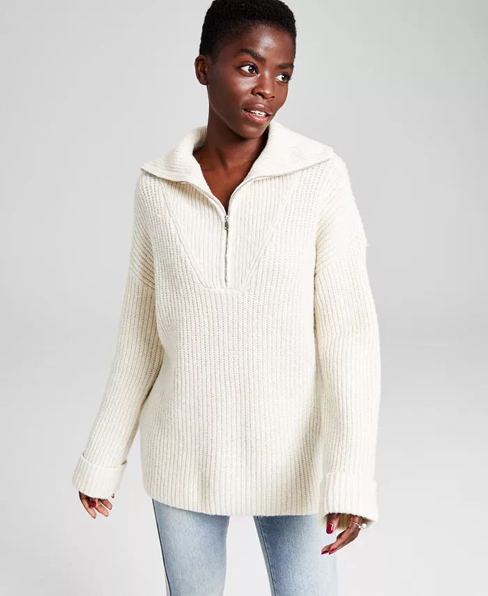 Women's Oversized Quarter-Zip Pullover Sweater, Created for Macy's | Macy's Canada