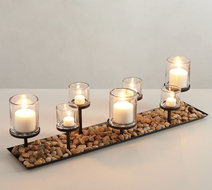 Draper Bronze Pillar Candle Centerpiece | Pottery Barn (US)