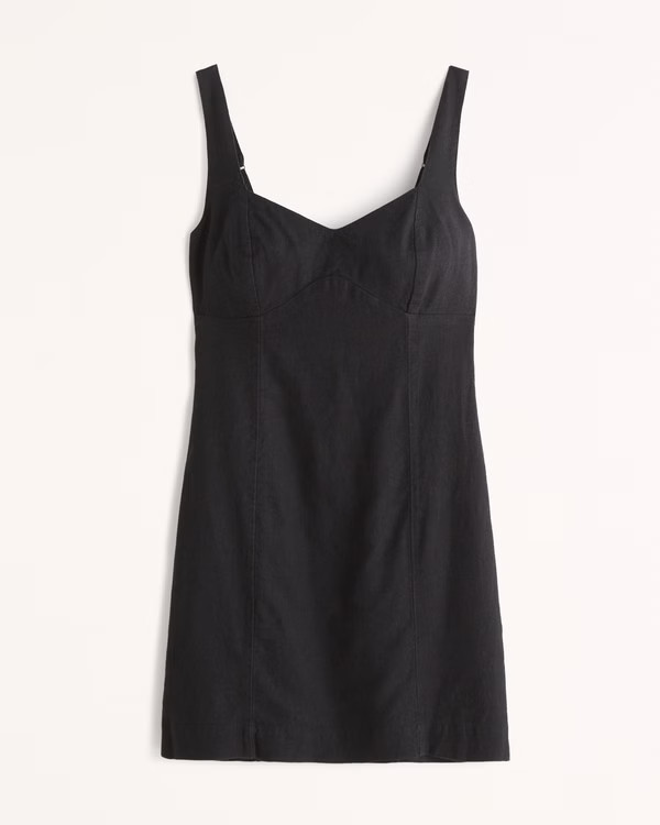 Corset Seamed Linen-Blend Mini Dress | Abercrombie & Fitch (US)