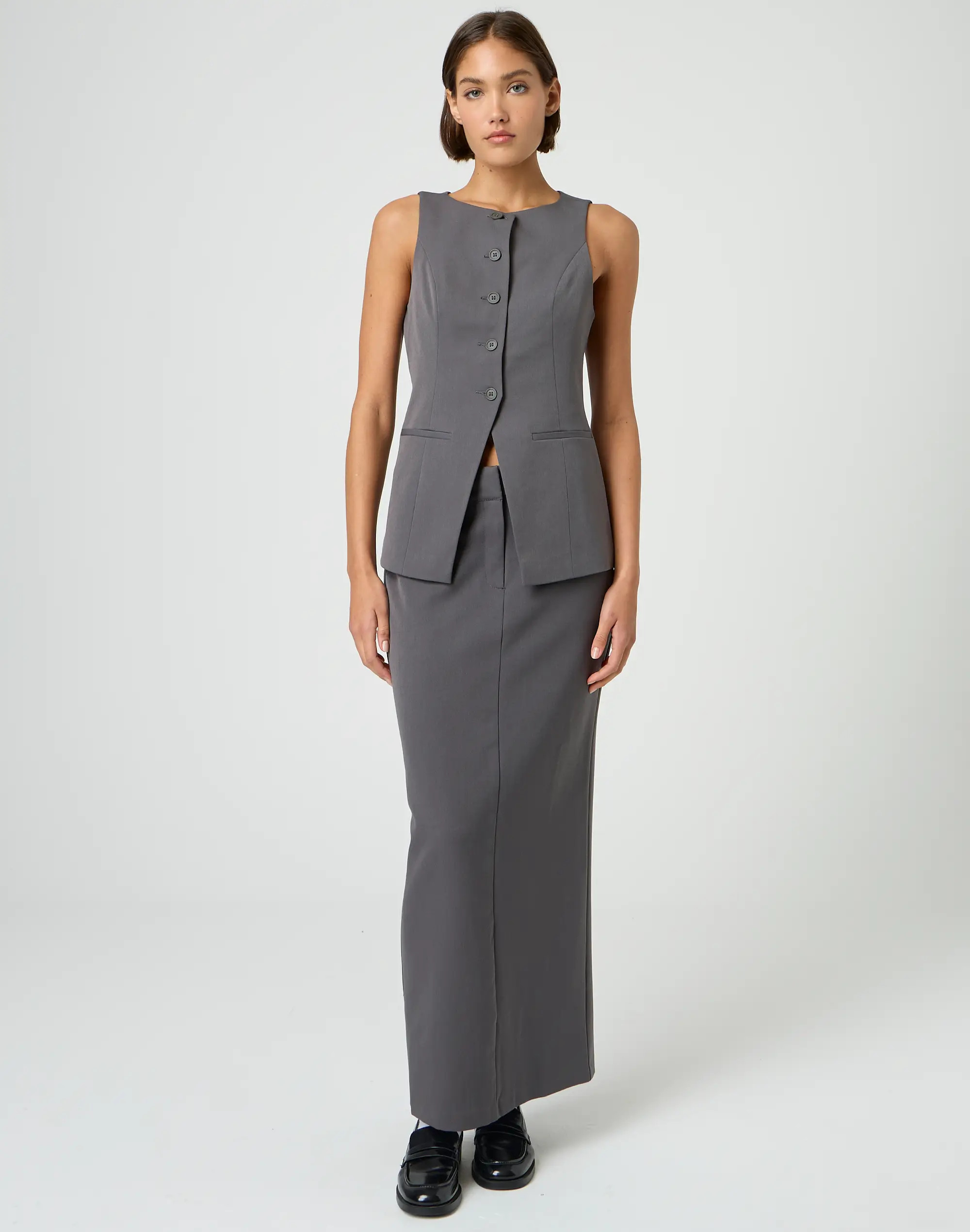 Tailored High Neck Longline Vest | Glassons (NZ)