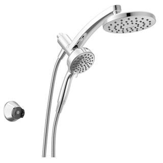 PivotPro ProClean 3-in-1 6-Spray Wall Mount Dual Fixed and Handheld Shower Head 1.75 GPM in Chrome | The Home Depot