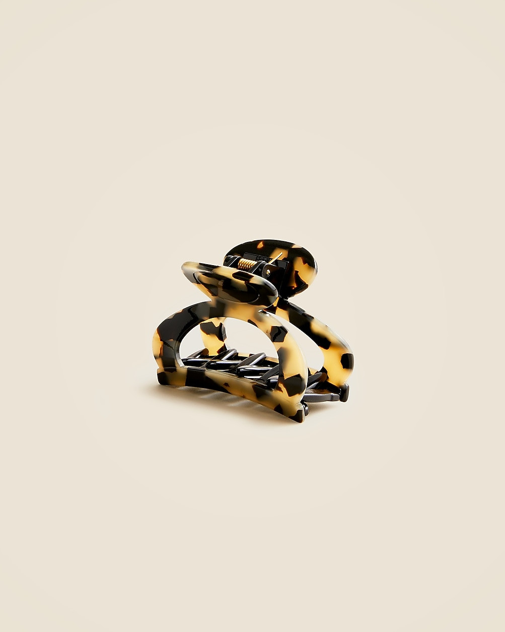 Rounded open-sided hair clip in Italian tortoise | J. Crew US