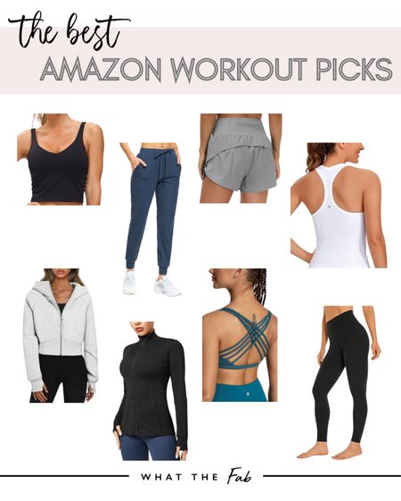 The best Amazon workout picks featuring my favorite Amazon finds. Workout clothes, leggings, joggers, sports bras, pullovers, workout tops, workout shorts.

#LTKFindsUnder100 #LTKFitness #LTKFindsUnder50