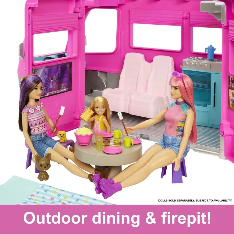 Barbie Doll DreamCamper Van Playset with Pets, Pool, Slide & Accessories, Toys For Ages 3 Years O... | Walmart (US)