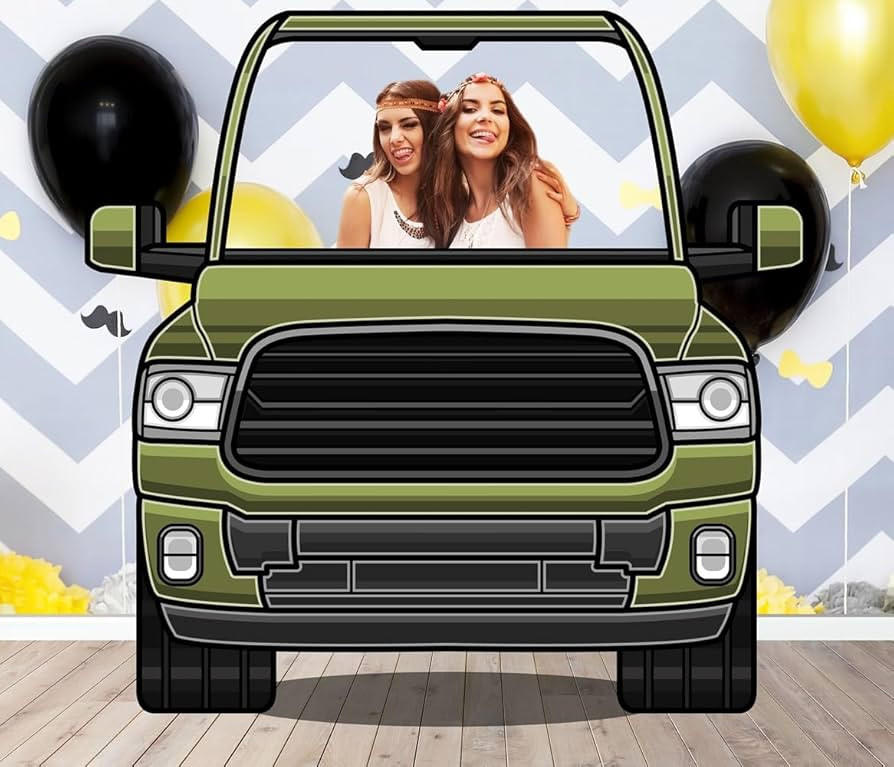 Green Ram Truck Photo Prop, Vehicle Theme, Photo Booth Selfie Frame, DIY Party Props (36x42 Inche... | Amazon (US)