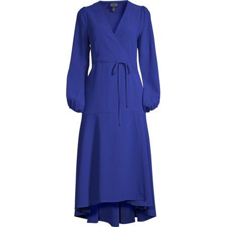 Scoop Blouson Sleeve High Low Maxi Dress Women's | Walmart (US)