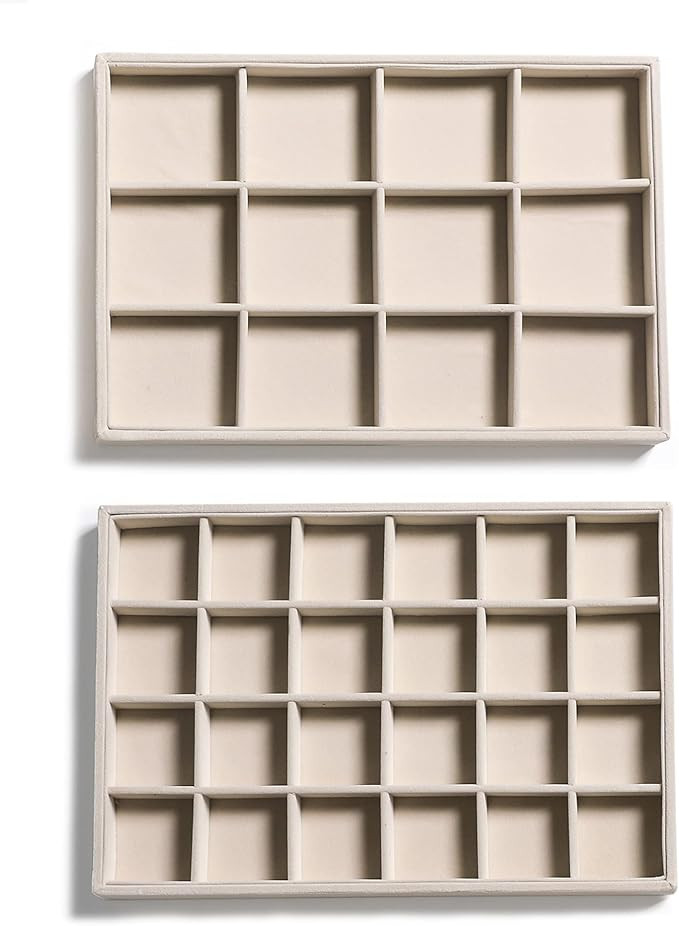 Frebeauty Stackable Velvet Jewelry Organizer Trays for Drawers Inserts Jewelry Storage Tray Displ... | Amazon (US)