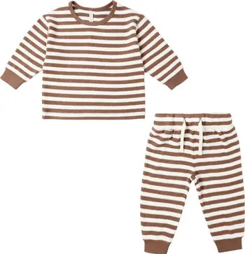 QUINCY MAE Cedar Stripe Cozy Top & Sweatpants Set | Nordstrom | Nordstrom