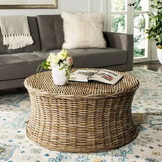 Safavieh Ruxton Natural Wicker Ottoman | Bed Bath & Beyond