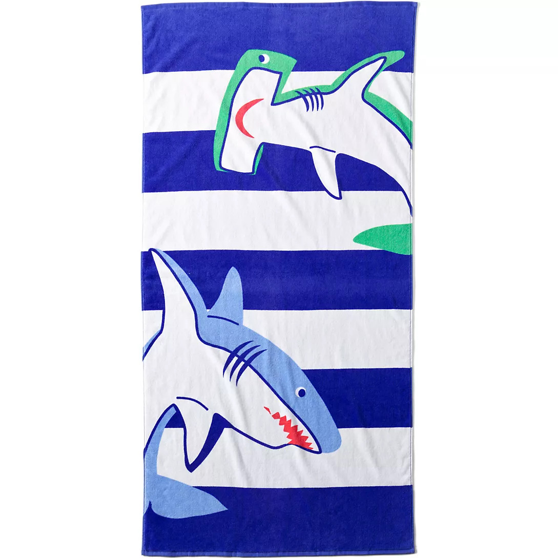 Kids Printed Velour Beach Towel | Lands' End (US)
