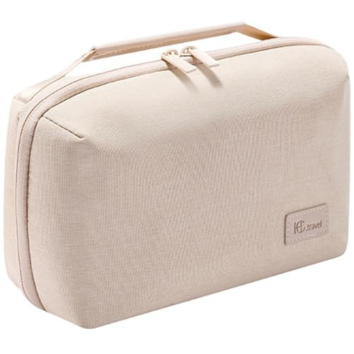 Kaxich Travel Electronics Organizer, Electronics Accessories Bag Portable Cable Organizer Case Waterproof Universal for Adapters Memory Cards, USB Cables (Beige) | Amazon (US)